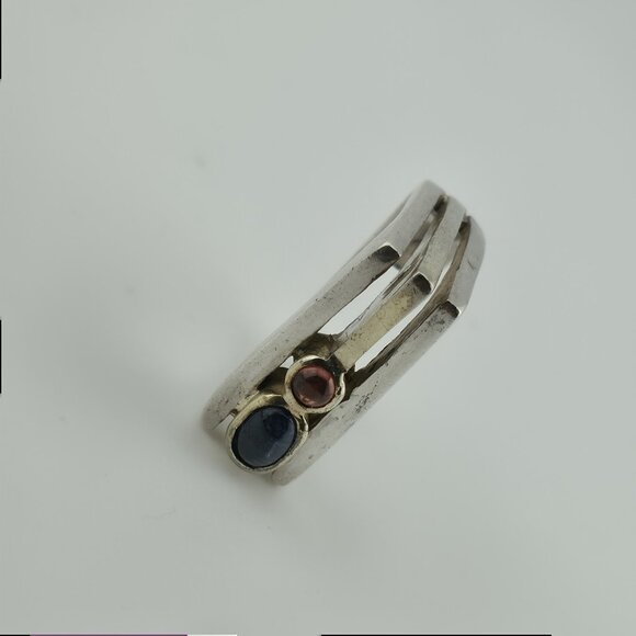 Sterling Silver Ring Mid-Century contemporary Artisan Minimalist Square Stack 8 - Picture 14 of 14